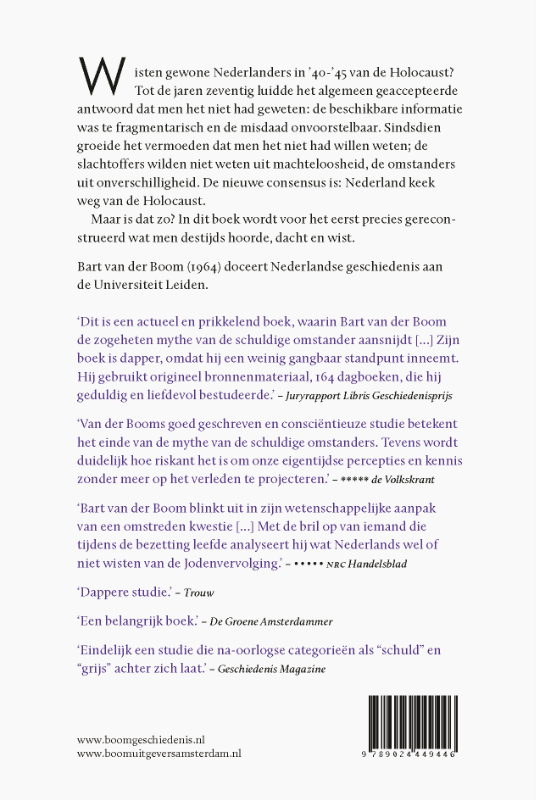 Achterkant van ‘Wij weten niets van hun lot’