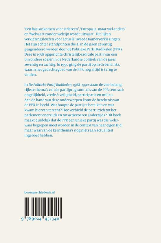 Achterkant van De Politieke Partij Radikalen, 1968-1990