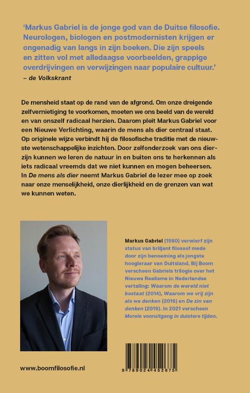 Achterkant van De mens als dier