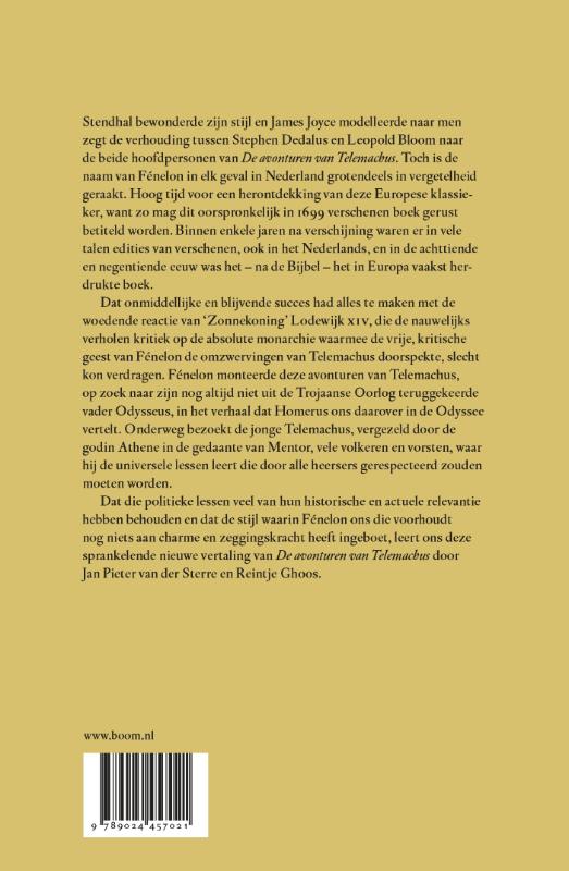 Achterkant van De avonturen van Telemachus