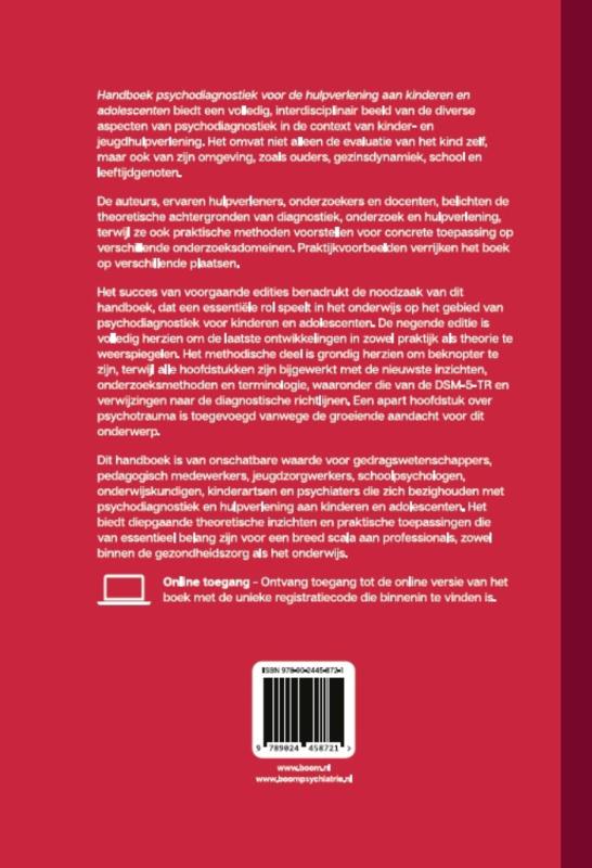 Achterkant van Handboek psychodiagnostiek voor de hulpverlening aan kinderen en adolescenten