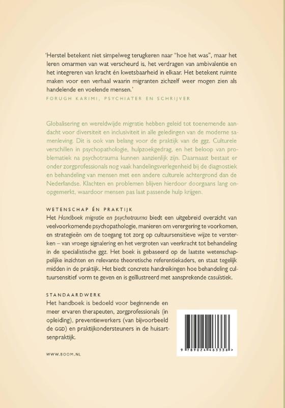 Achterkant van Handboek migratie en psychotrauma