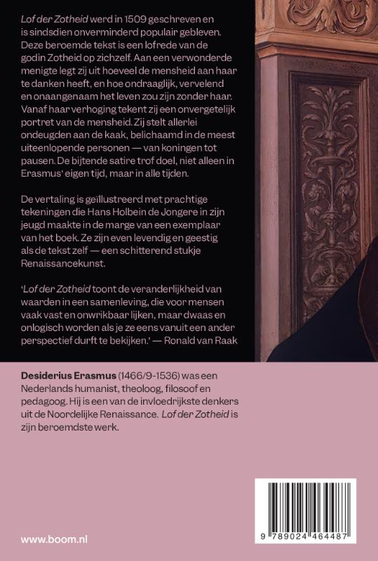 Achterkant van Lof der Zotheid