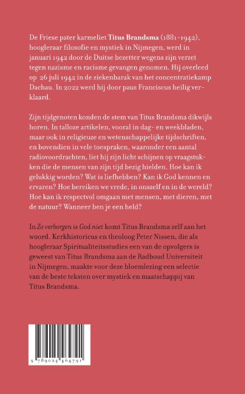 Achterkant van Zo verborgen is God niet