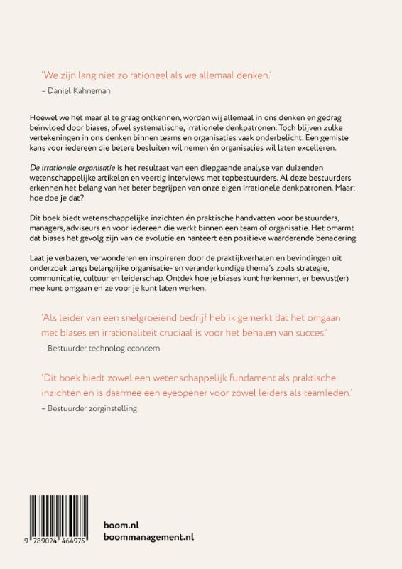 Achterkant van De irrationele organisatie