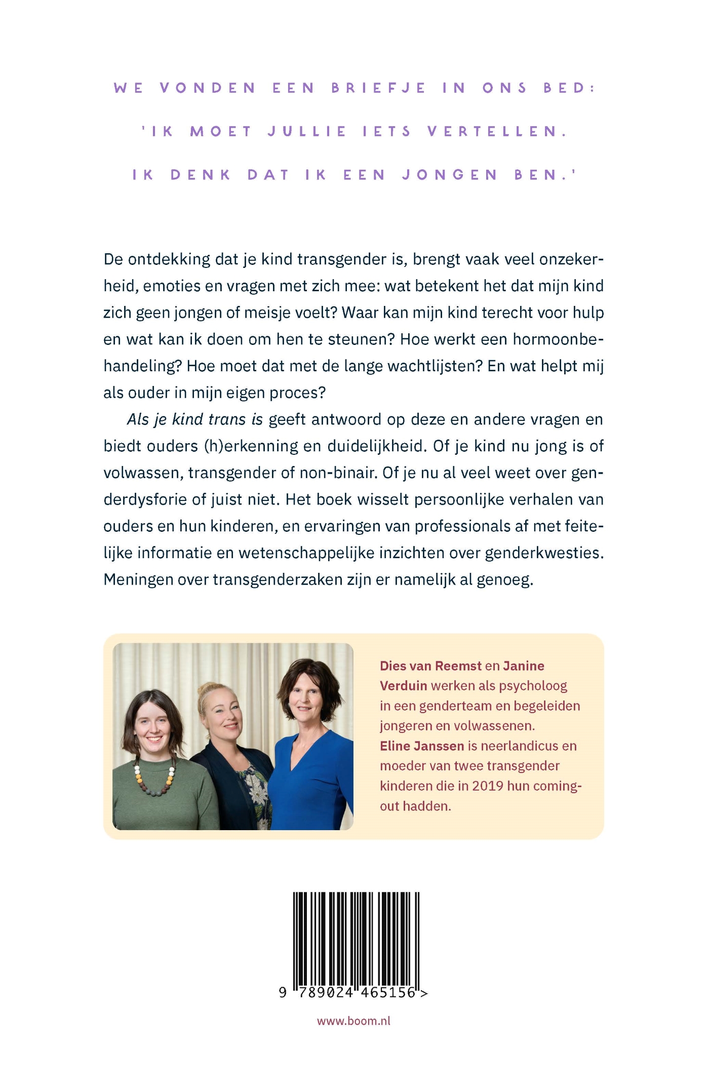 Achterkant van Als je kind trans is
