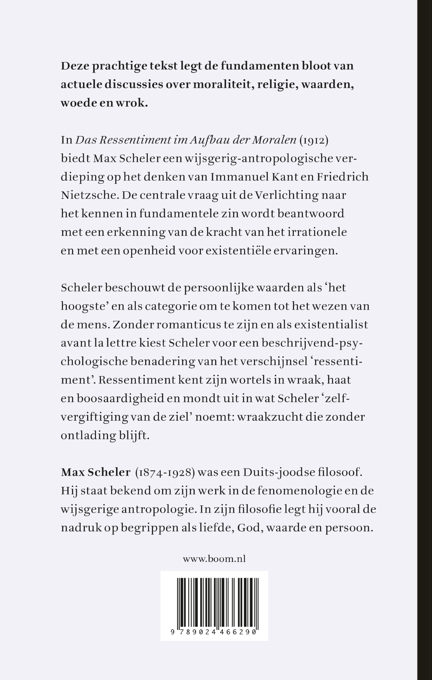 Achterkant van Het ressentiment in de moraal