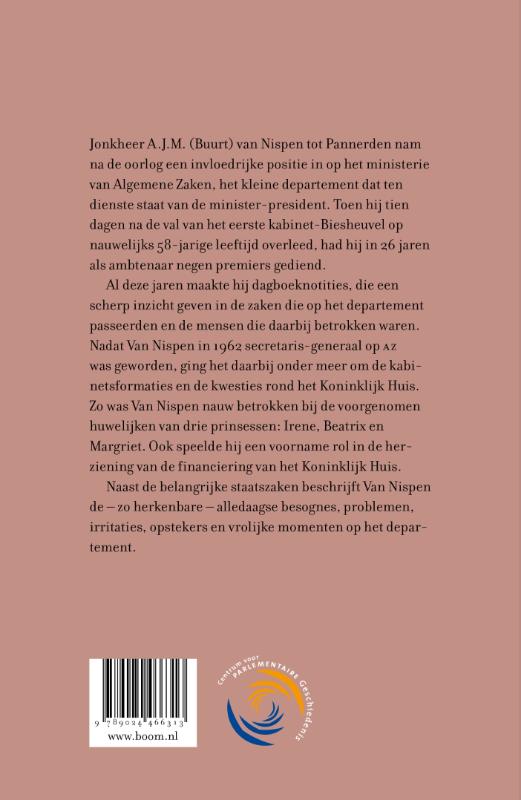 Achterkant van In dienst van negen premiers
