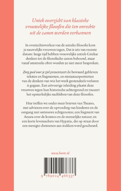 Achterkant van Zorg goed voor je ziel