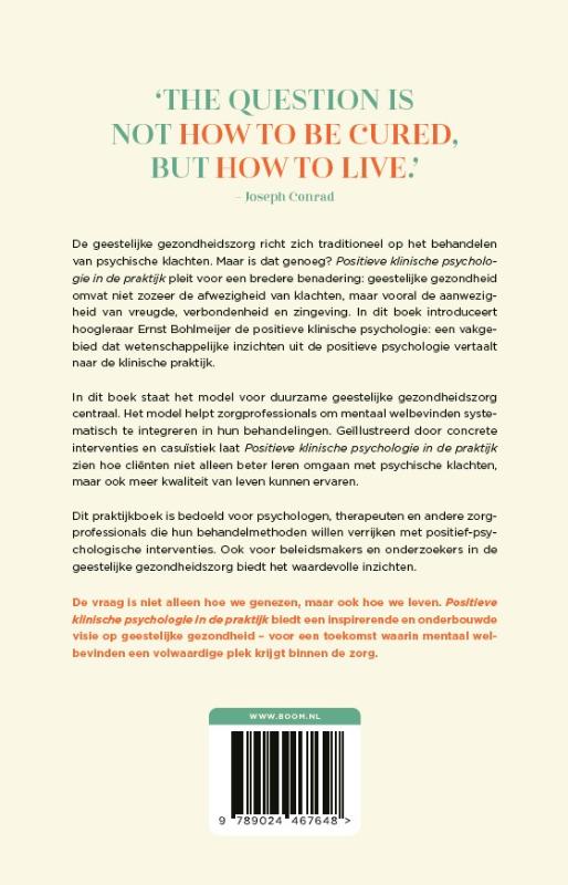 Achterkant van Positieve klinische psychologie in de praktijk