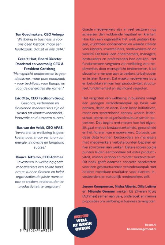Achterkant van Wellbeing in business