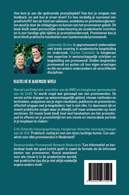 Achterkant van Promoveren kun je leren