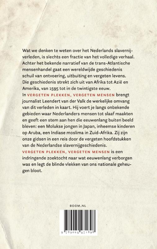 Achterkant van Vergeten plekken, vergeten mensen