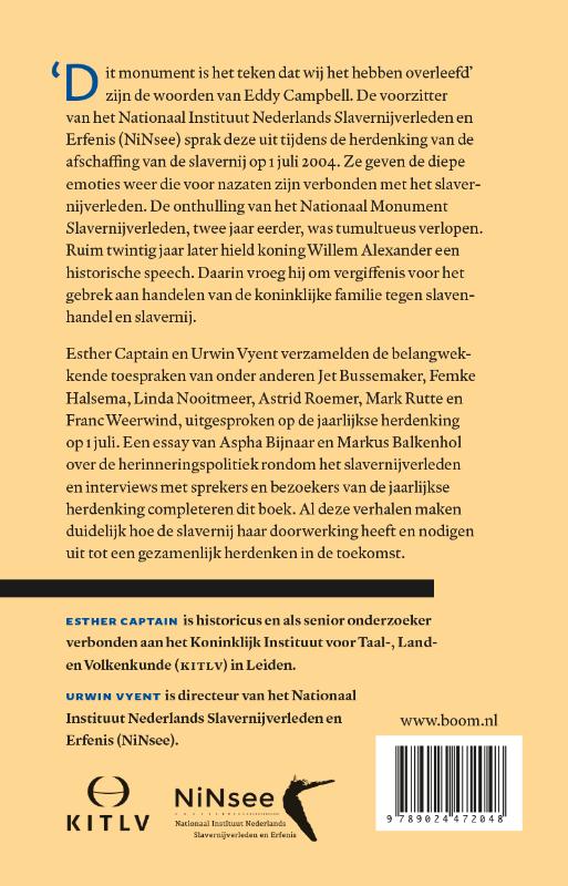 Achterkant van Dit monument is het teken dat wij het hebben overleefd