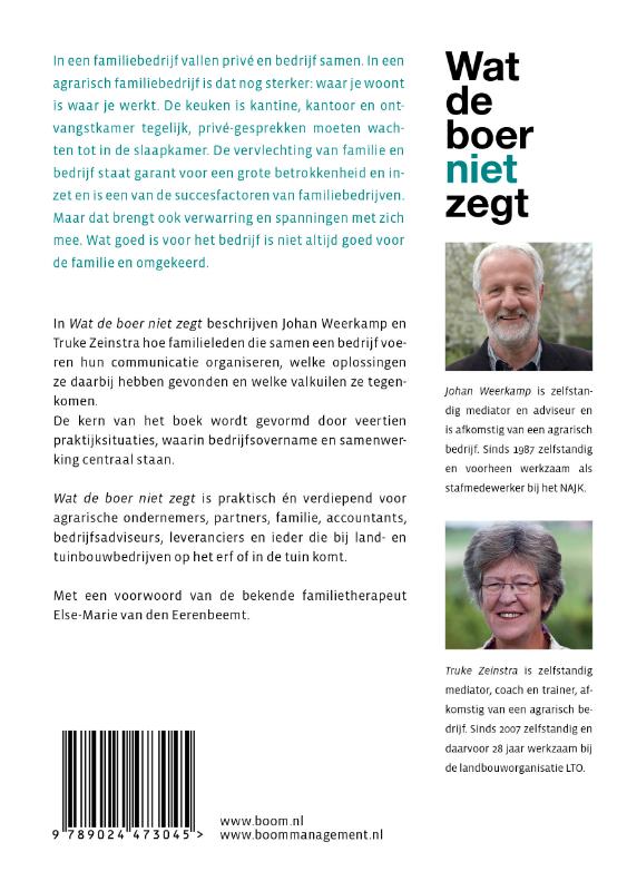 Achterkant van Wat de boer niet zegt