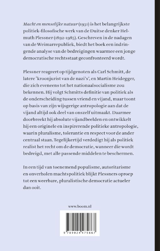 Achterkant van Macht en menselijke natuur