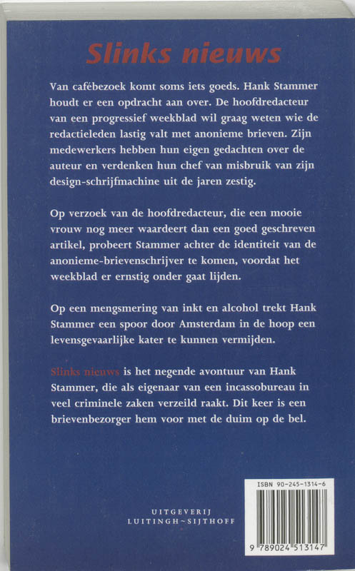 Achterkant van Slinks nieuws