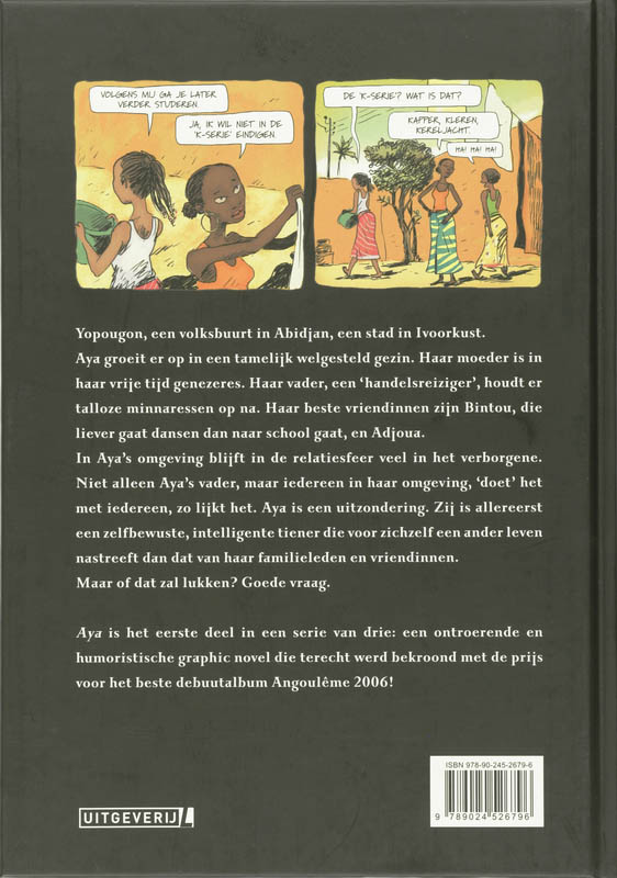 Achterkant van Aya uit Yopougon