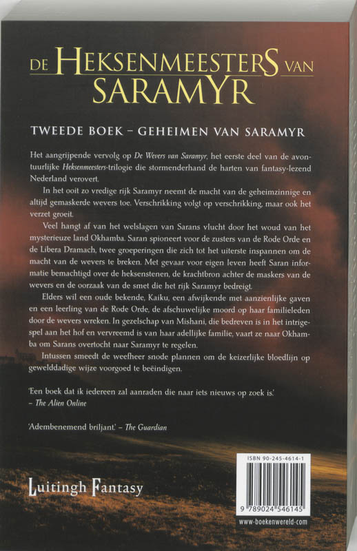 Achterkant van Geheimen van Saramyr