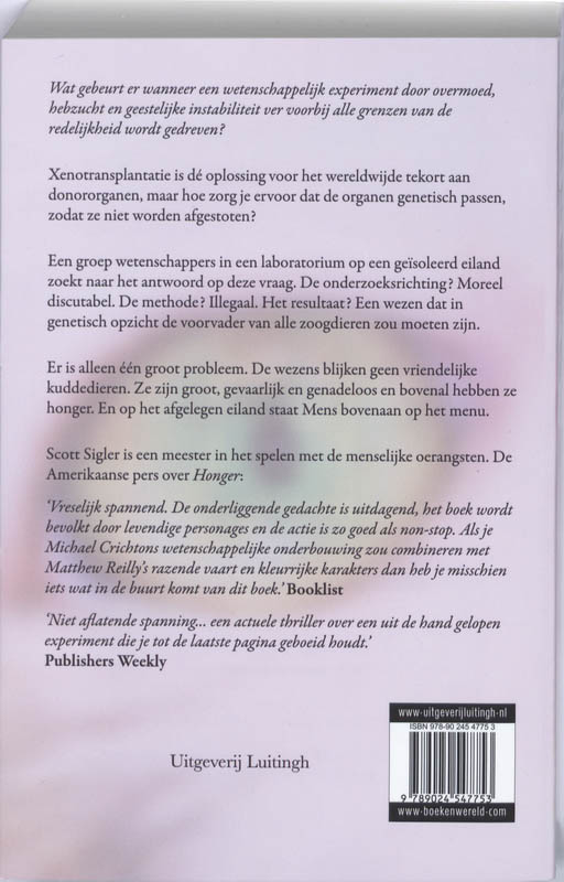 Achterkant van Honger