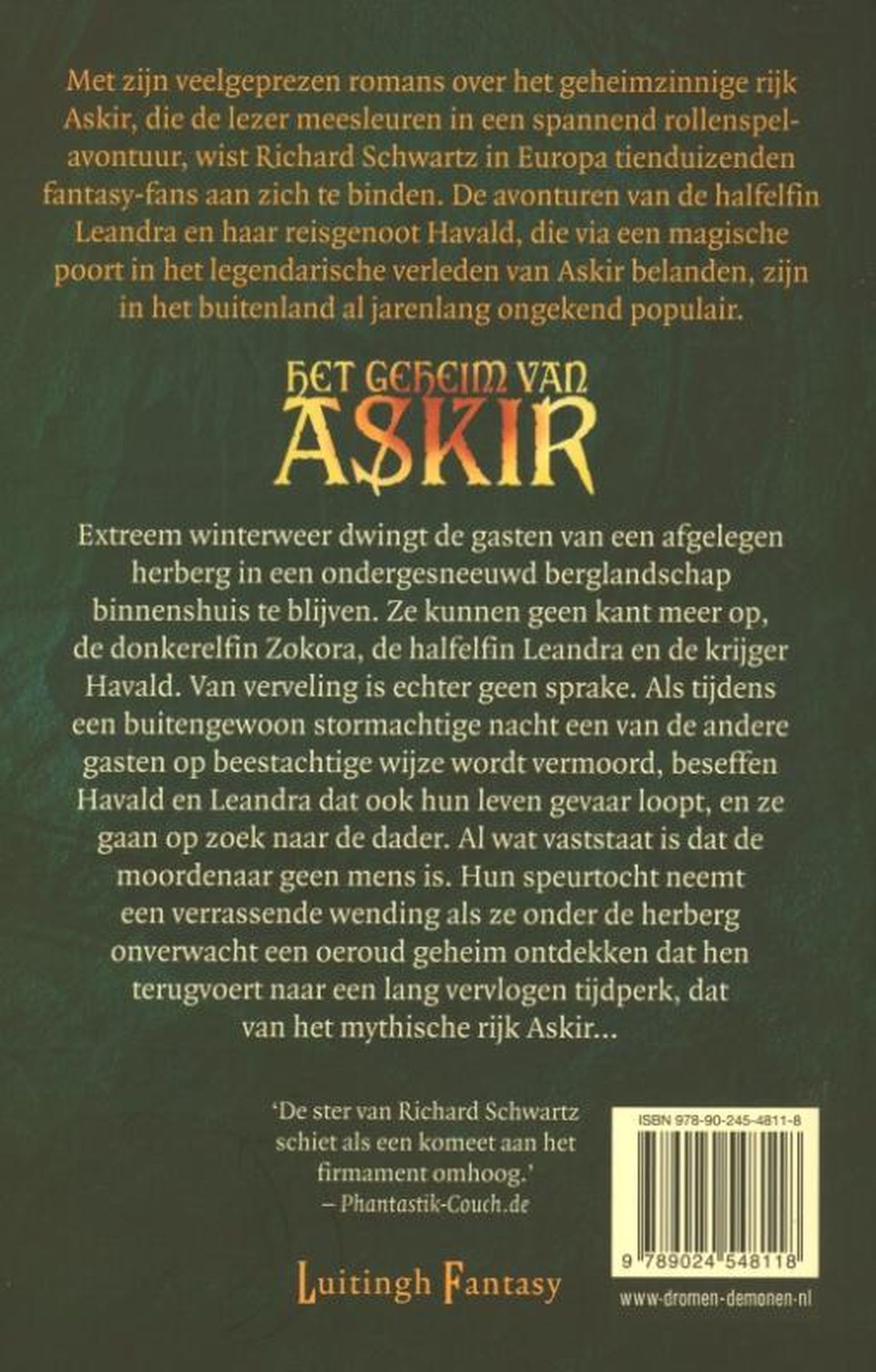 Achterkant van Het geheim van Askir 1 - De eerste hoorn