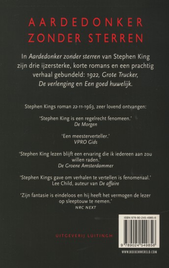 Achterkant van Aardedonker, zonder sterren