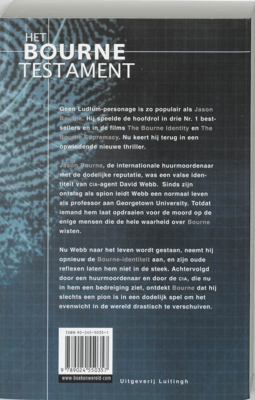Achterkant van Het Bourne Testament