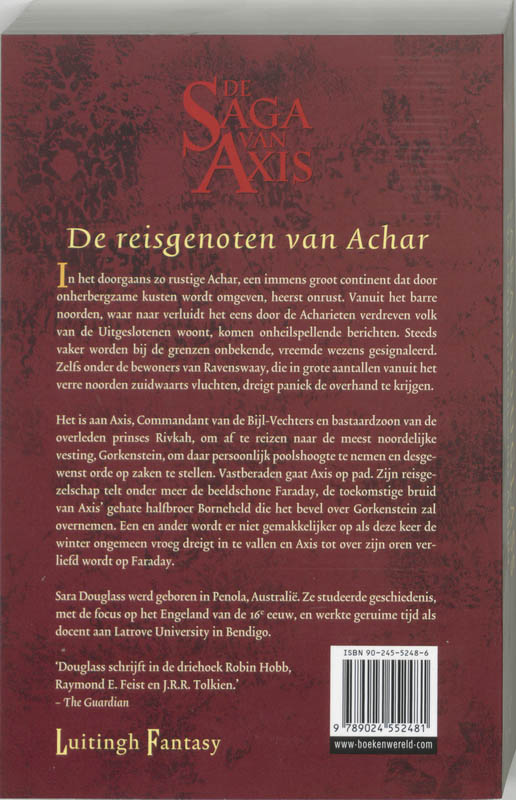 Achterkant van De reisgenoten van Achar