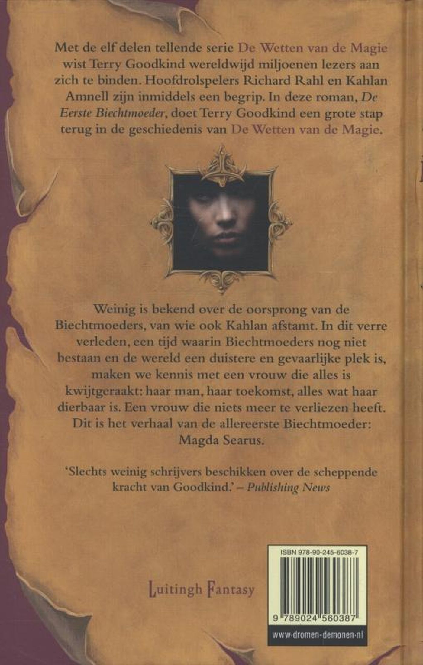 Achterkant van de legende van Magda Searus