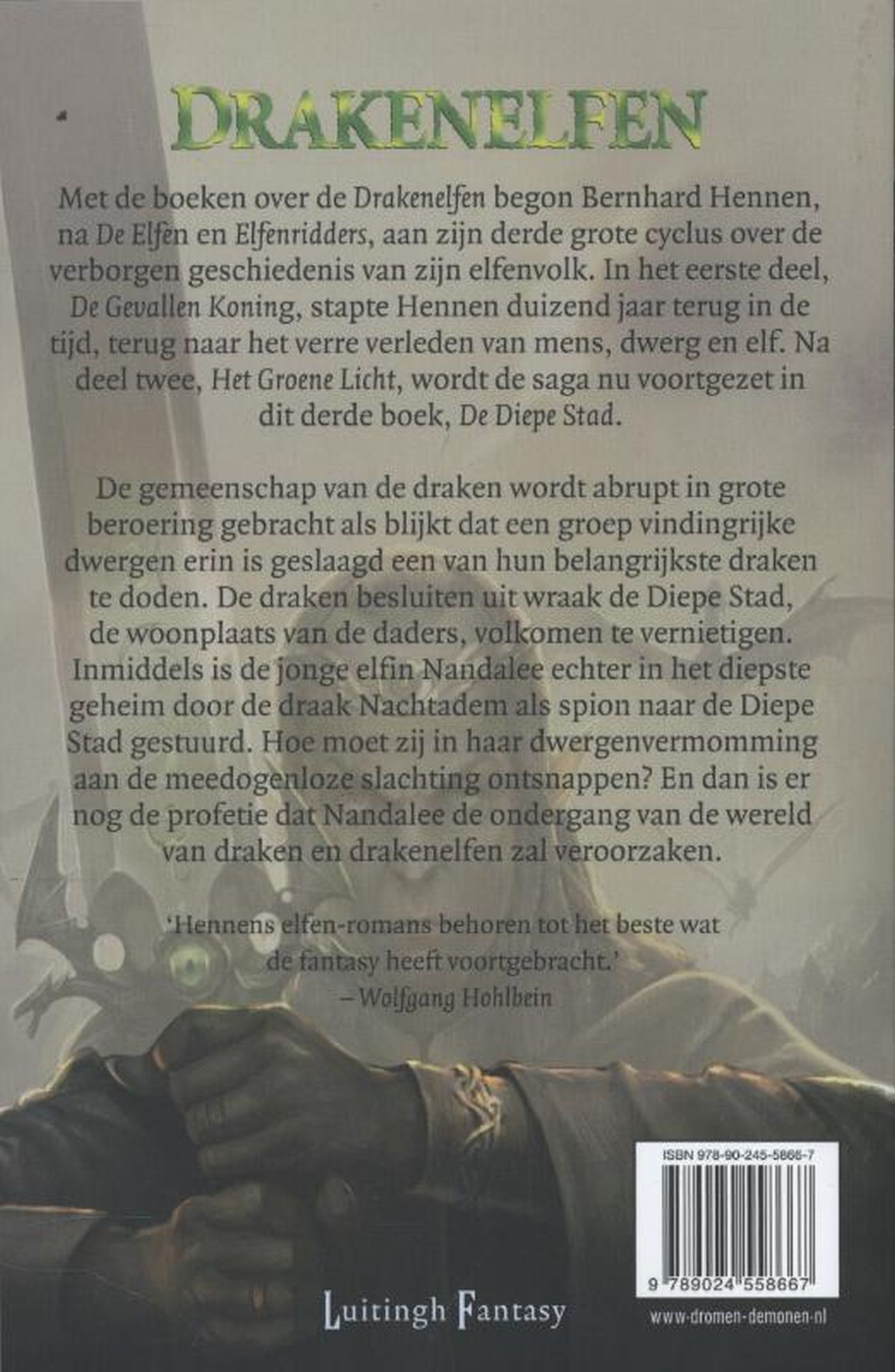 Achterkant van De diepe stad