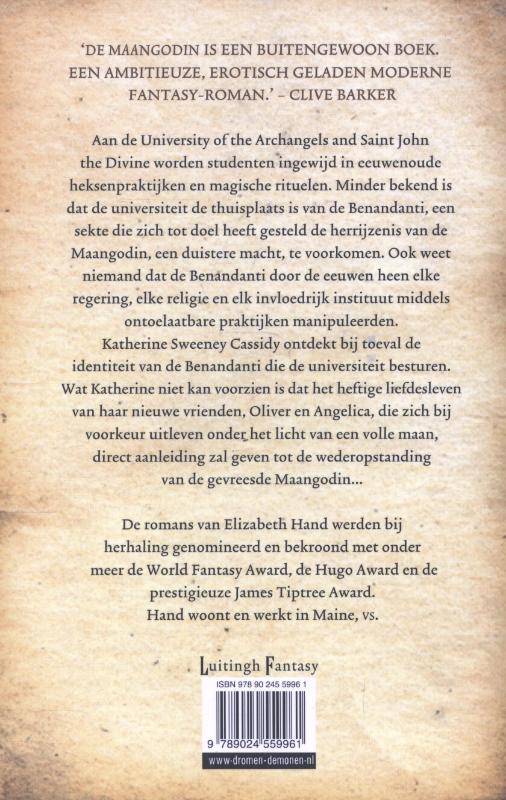 Achterkant van De maangodin