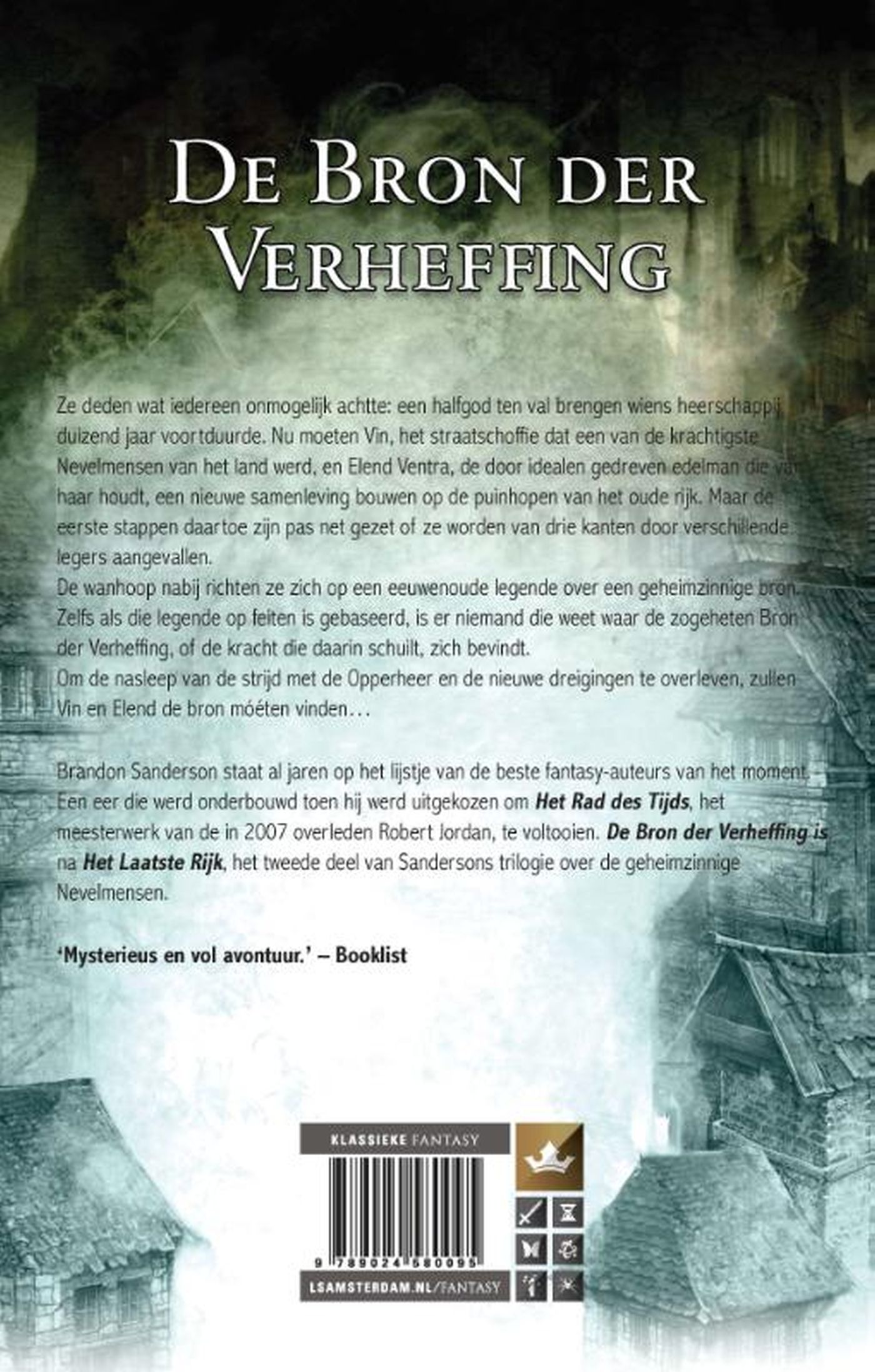 Achterkant van De bron der verheffing