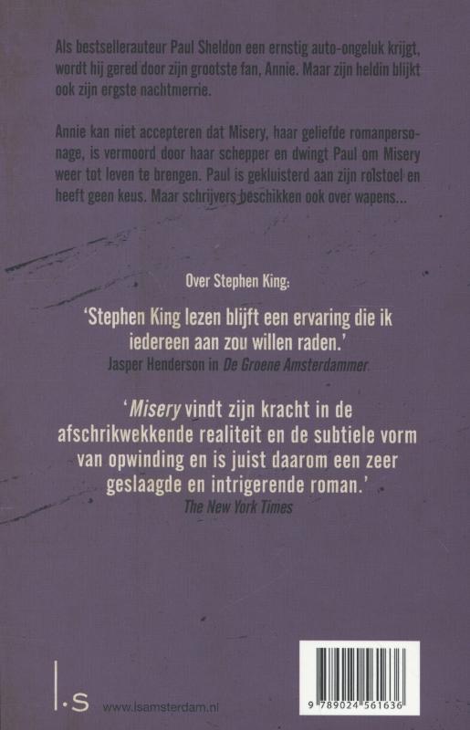 Achterkant van Misery