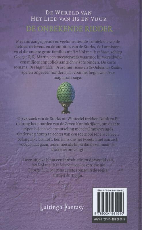 Achterkant van De onbekende ridder