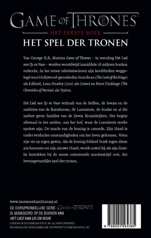 Achterkant van Het spel der tronen