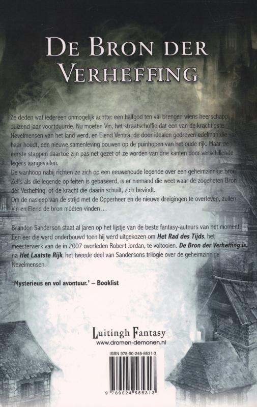 Achterkant van De bron der verheffing