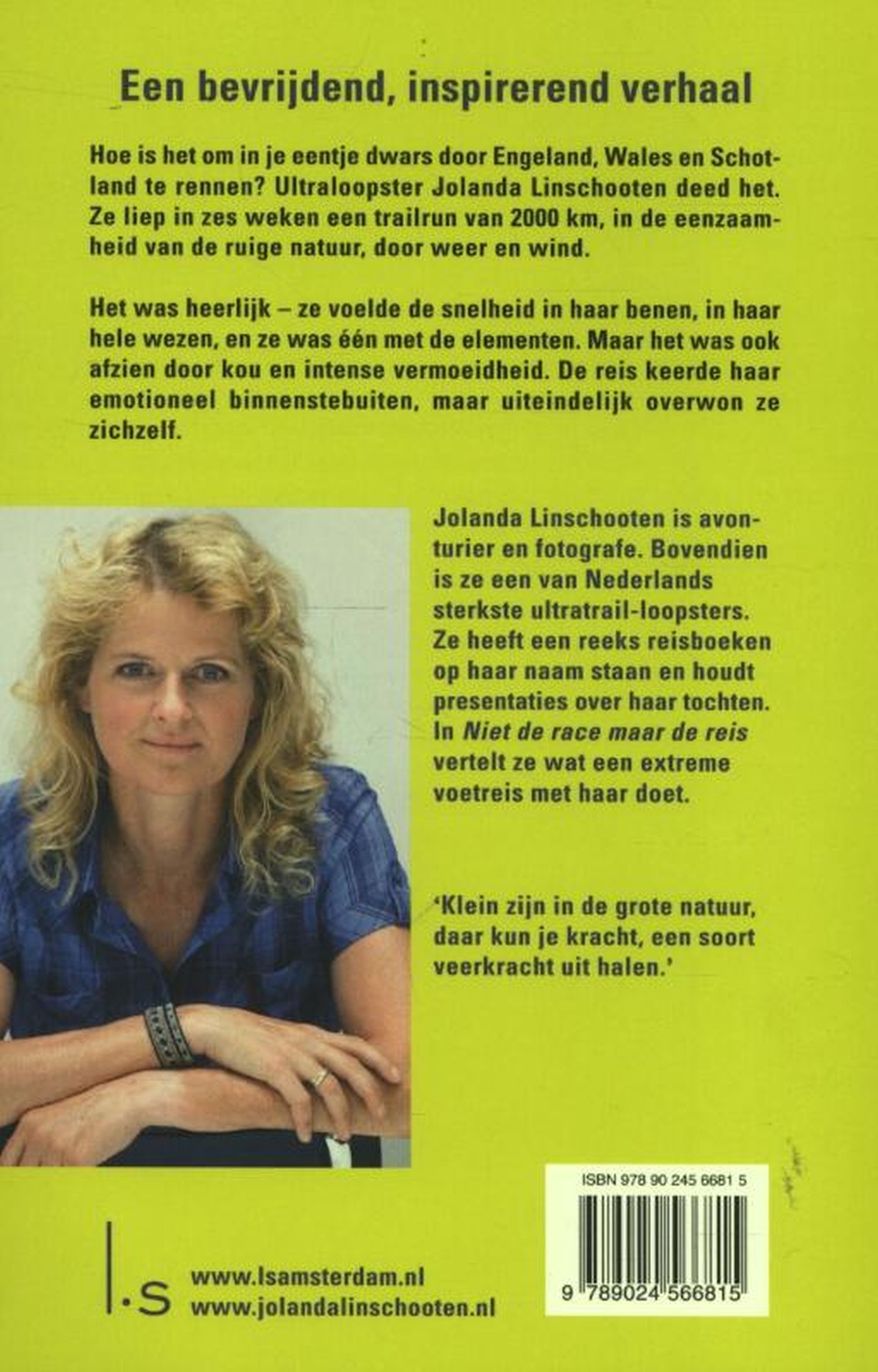 Achterkant van Niet de race maar de reis