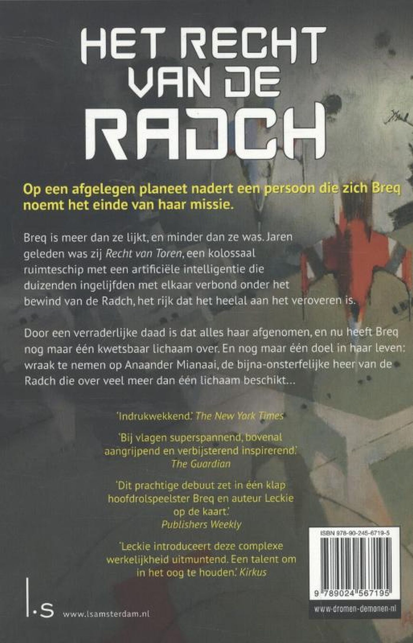 Achterkant van Het recht van de Radch