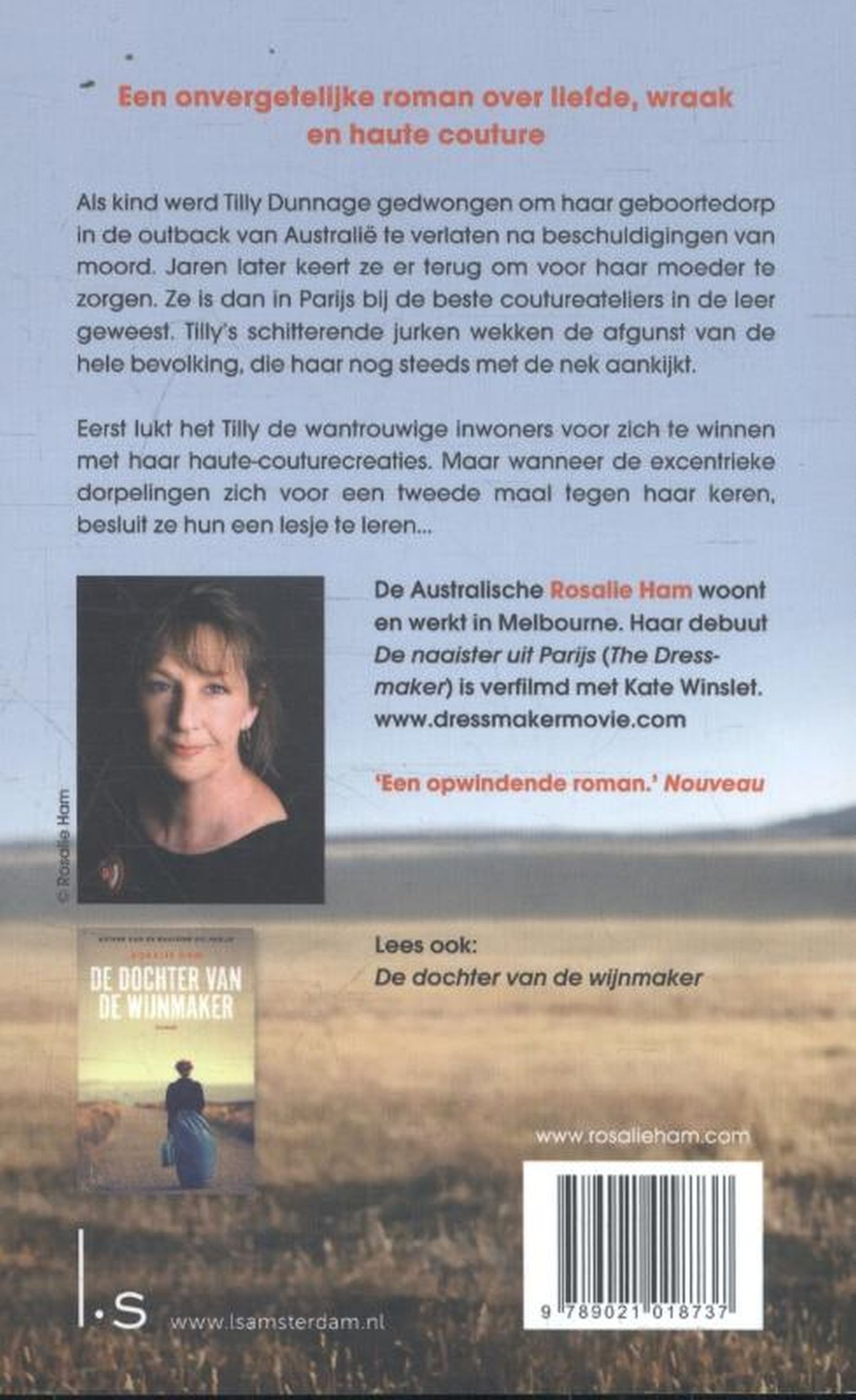 Achterkant van De naaister uit Parijs