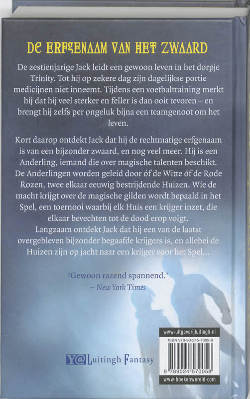 Achterkant van De erfgenaam van het Zwaard