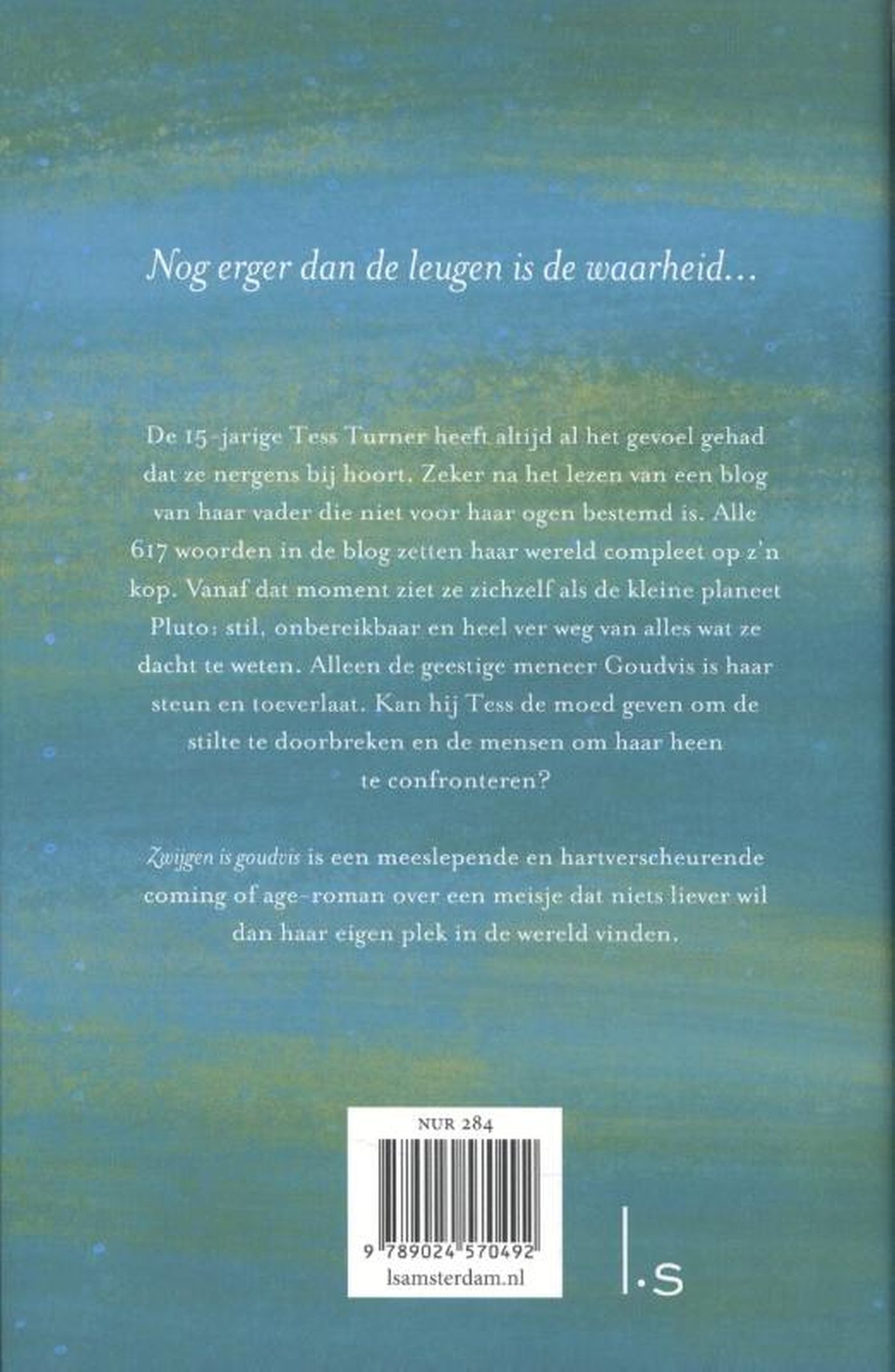 Achterkant van Zwijgen is goudvis