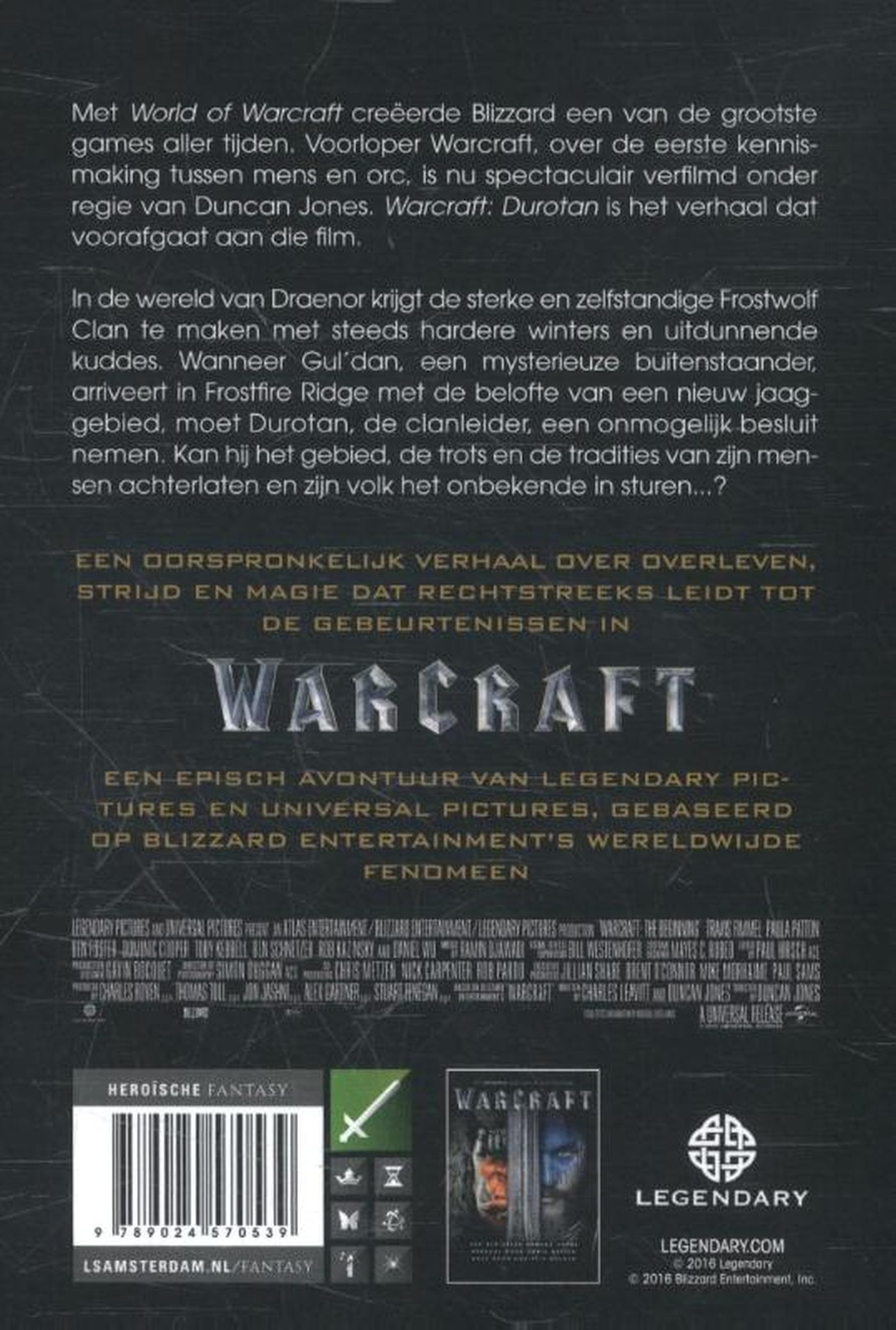 Achterkant van Warcraft: Durotan