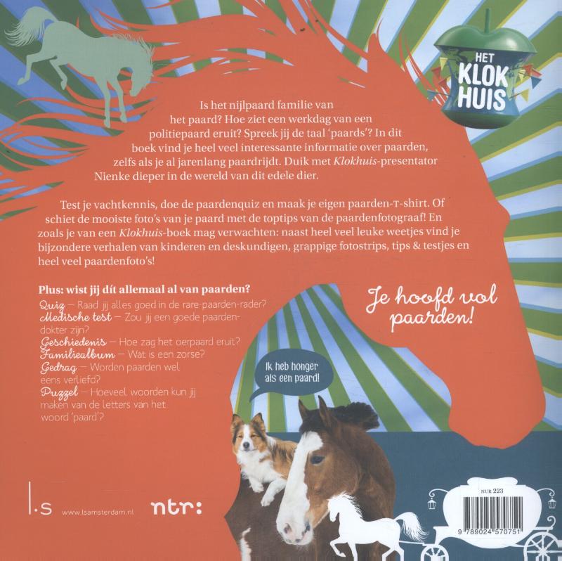 Achterkant van Het Klokhuis paardenboek