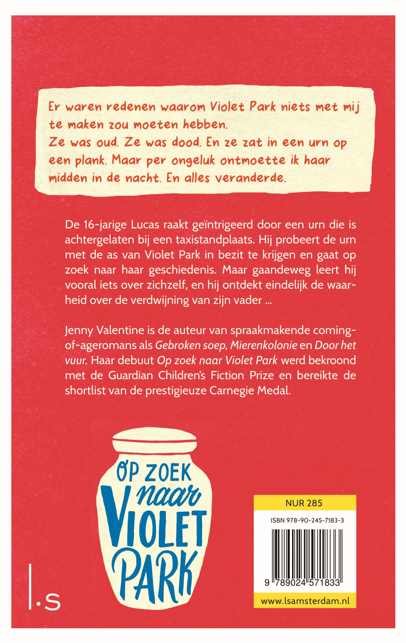 Achterkant van Op zoek naar Violet Park