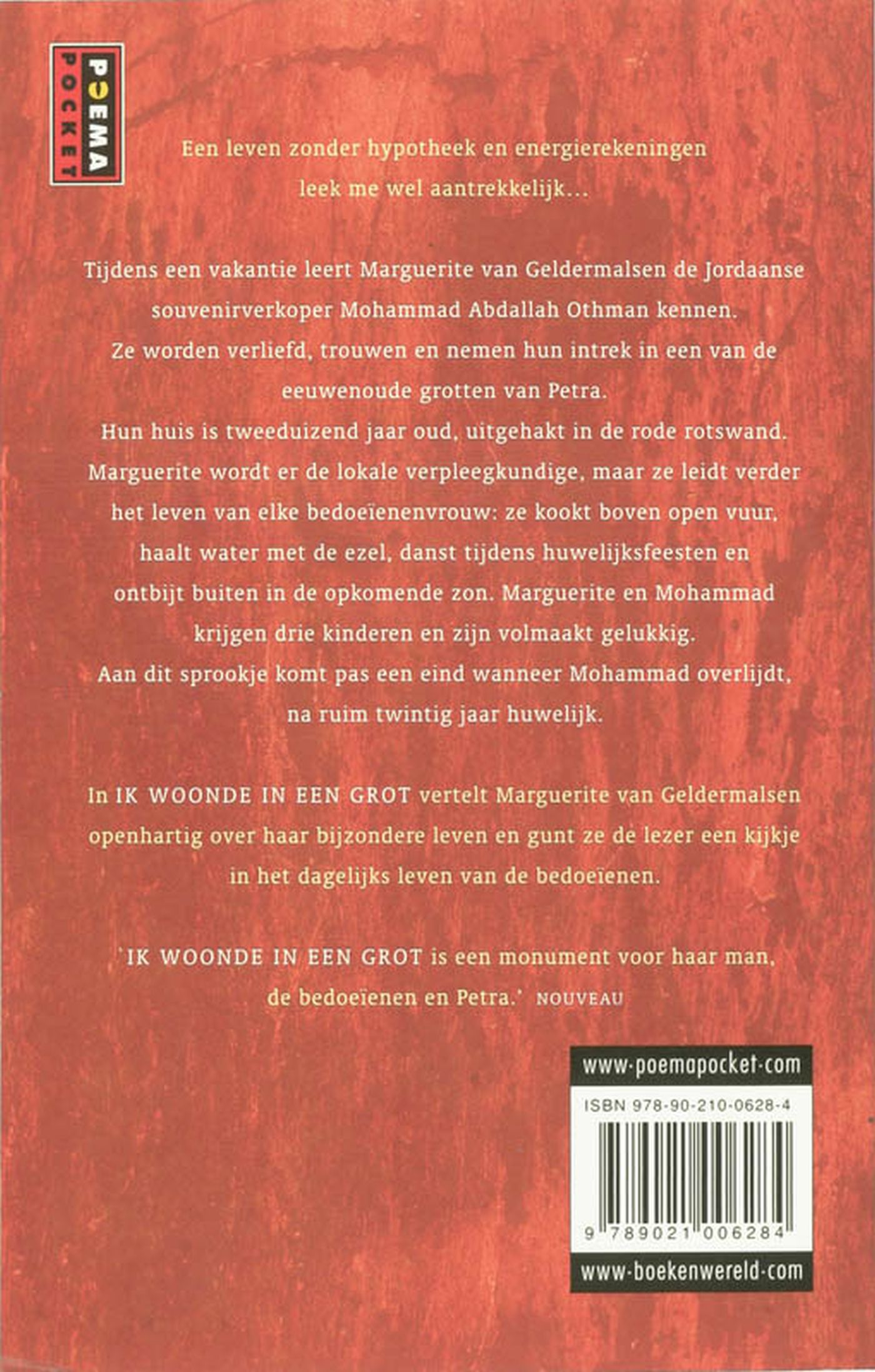 Achterkant van Ik woonde in een grot