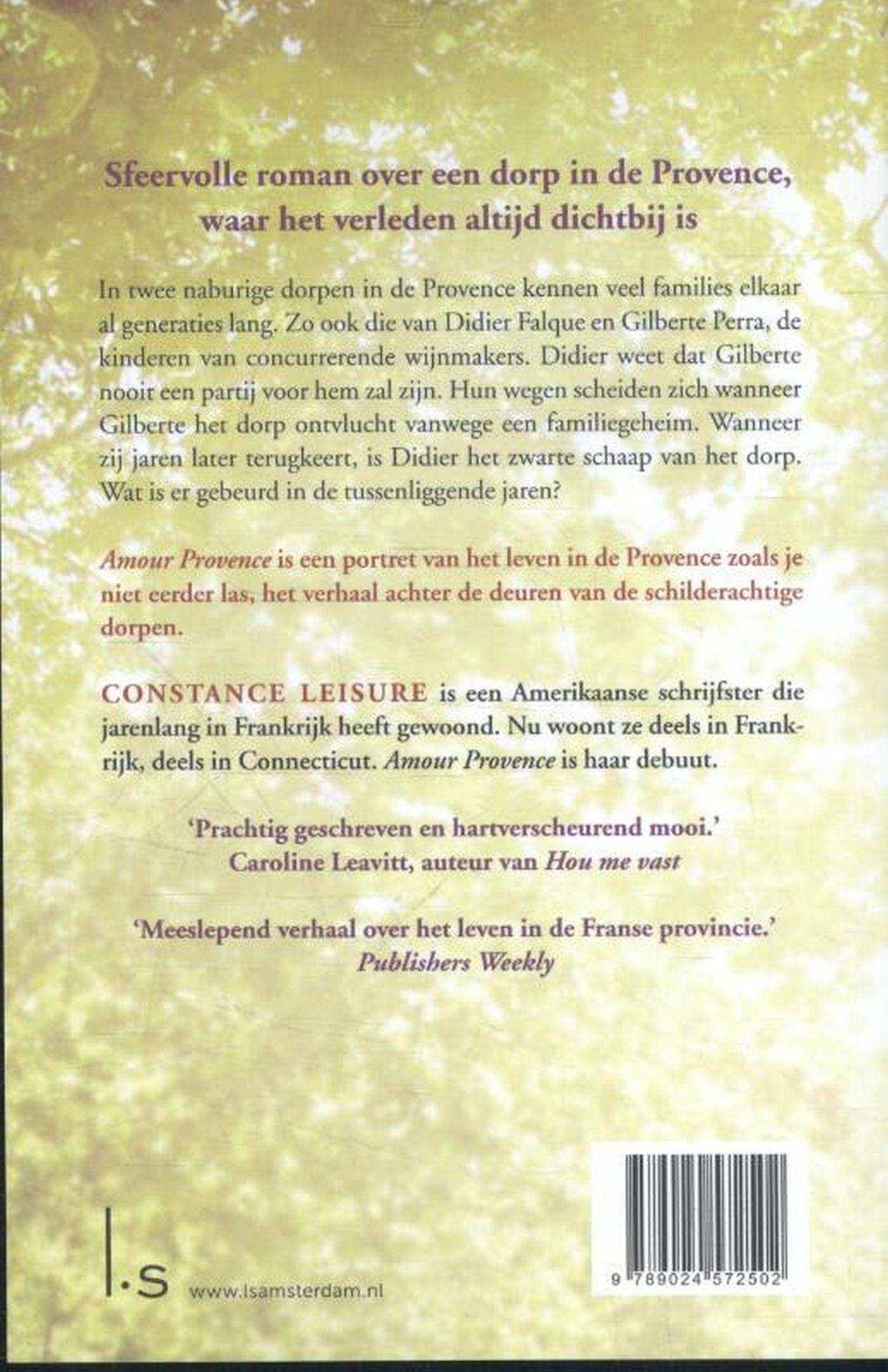 Achterkant van Amour Provence