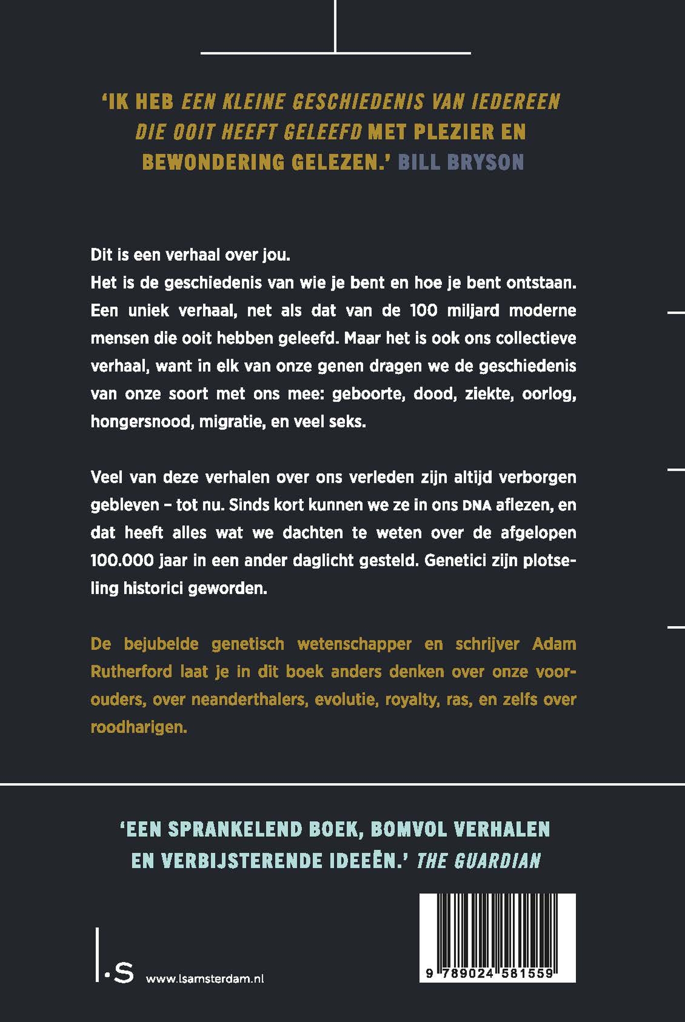Achterkant van Een kleine geschiedenis van iedereen die ooit heeft geleefd