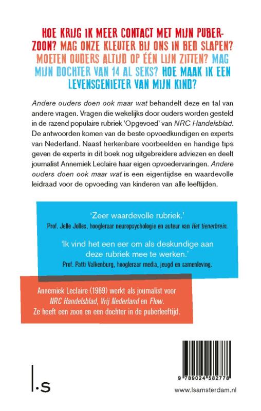 Achterkant van Andere ouders doen ook maar wat