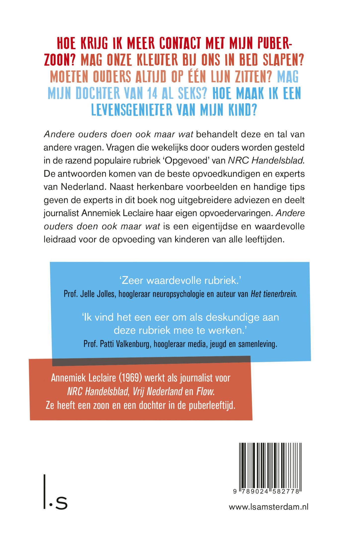 Achterkant van Andere ouders doen ook maar wat