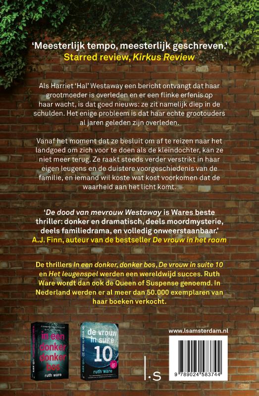 Achterkant van De dood van mevrouw Westaway